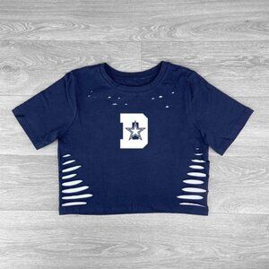Navy Blue She Loves Dallas Croptop, Football Gameday Shirt, Texas Girl